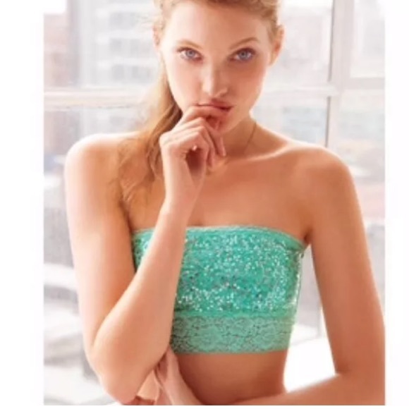 VS PINK Bling Sequin Lace Bandeau Bralette - Picture 3 of 3